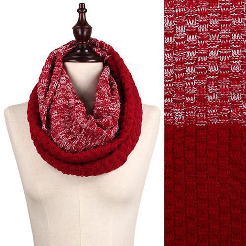 TEXTURED 2-TONE KNIT INFINITY SCARF