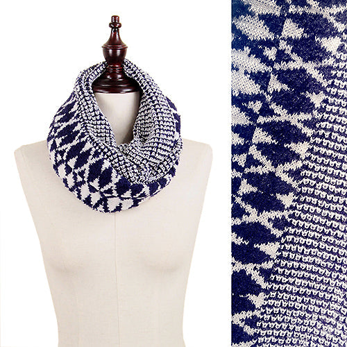 DIAMOND PATTERN KNIT INFINITY SCARF