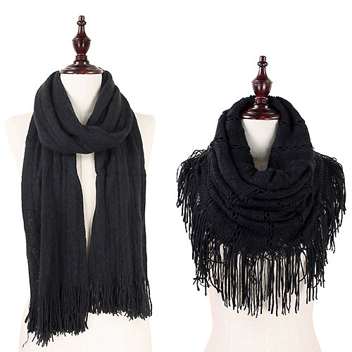 SOFT KNIT TUBE OBLONG SCARF