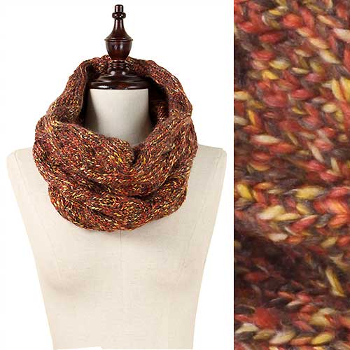 MULTI COLOR KNIT TUBE SCARF