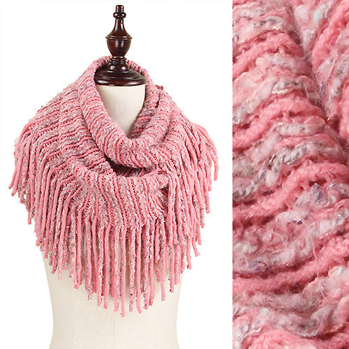 CHUNKY KNIT TASSEL INFINITY SCARF