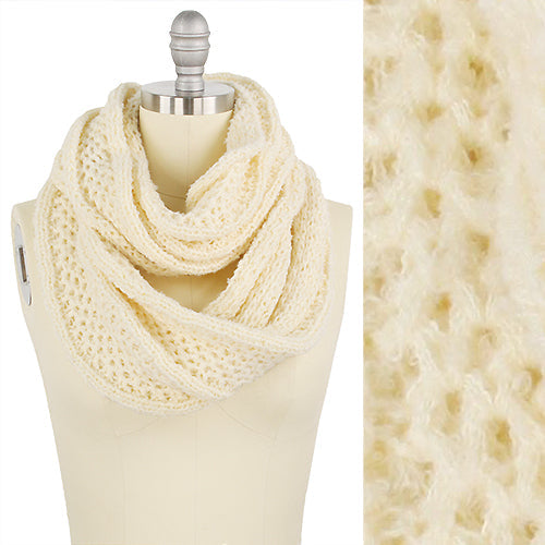 SOLID COLOR KNIT INFINITY SCARF