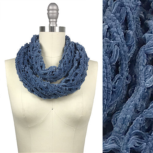 NET KNITTED CHENILLE INFINITY SCARF