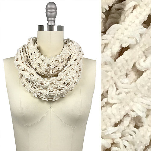 NET KNITTED CHENILLE INFINITY SCARF