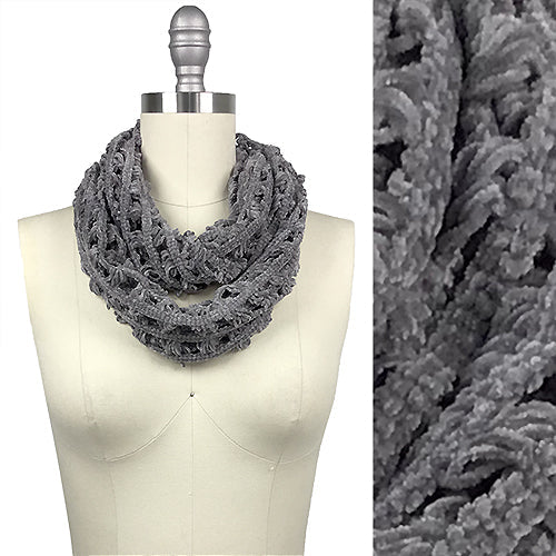 NET KNITTED CHENILLE INFINITY SCARF