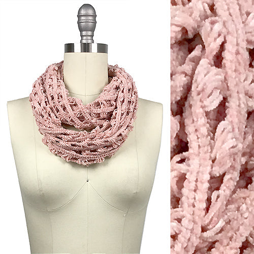 NET KNITTED CHENILLE INFINITY SCARF