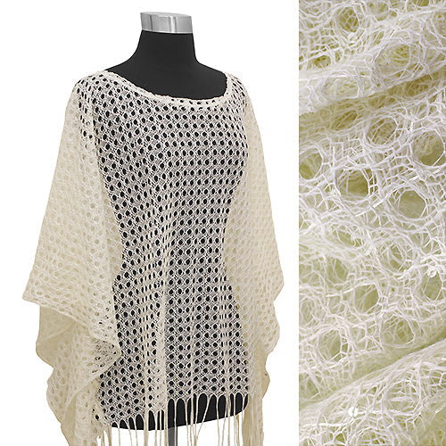 OPEN WEAVE PONCHO W/FRINGE