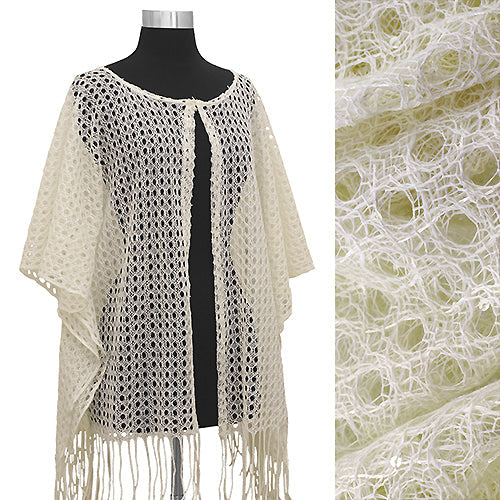 OPEN WEAVE VEST W/FRINGE