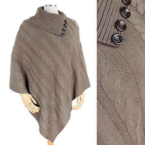 KNITTED PONCHO WITH BUTTONS