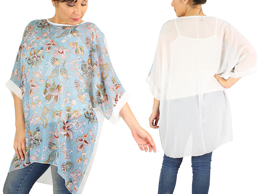 PAISLEY CHIFFON PONCHO