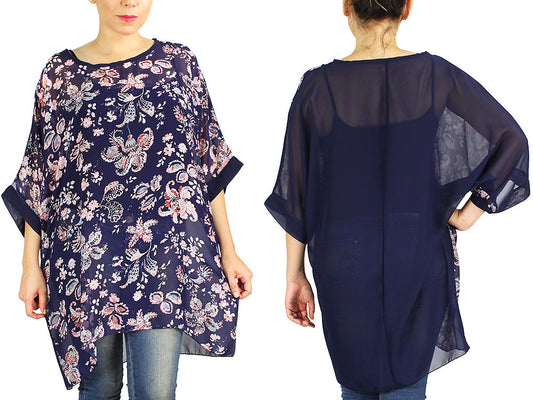 PAISLEY CHIFFON PONCHO