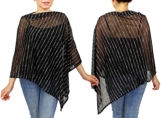 STRIPE JERSEY PONCHO