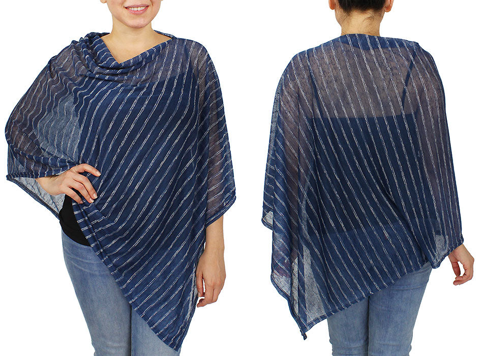 STRIPE JERSEY PONCHO