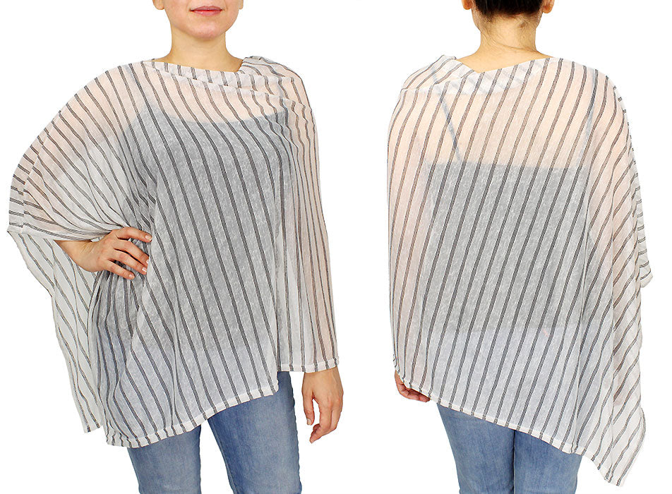 STRIPE JERSEY PONCHO