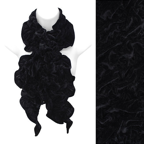 SILK FEEL VELVET RUFFLE SCARF