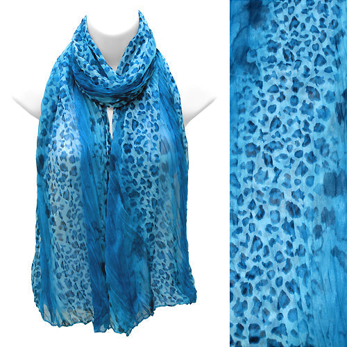 SUPER LIGHT LEOPARD PRINT OMBRE OBLONG SCARF