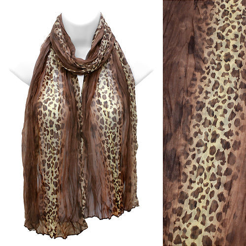 SUPER LIGHT LEOPARD PRINT OMBRE OBLONG SCARF