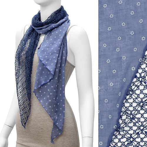 COTTON+ MESH DUO OBLONG SCARF