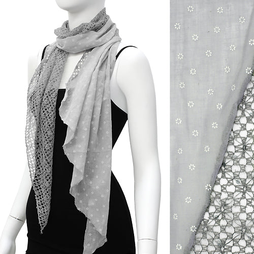 COTTON+ MESH DUO OBLONG SCARF