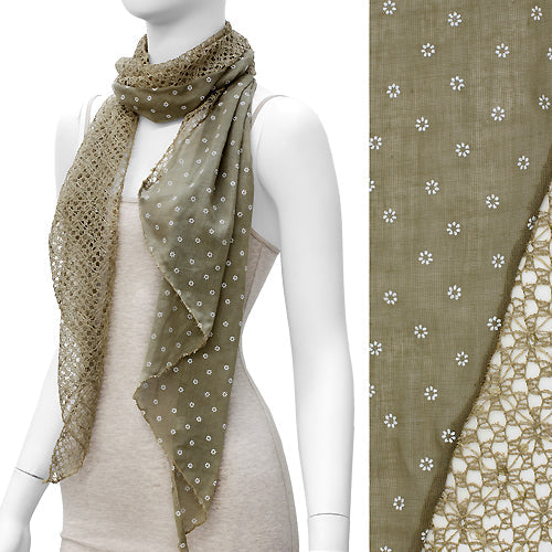 COTTON+ MESH DUO OBLONG SCARF