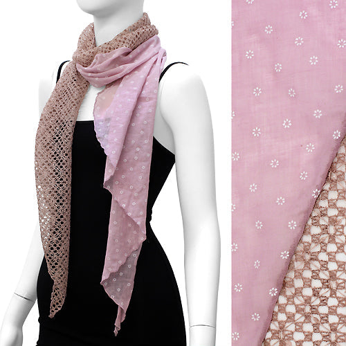 COTTON+ MESH DUO OBLONG SCARF