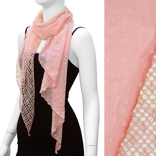 COTTON+ MESH DUO OBLONG SCARF