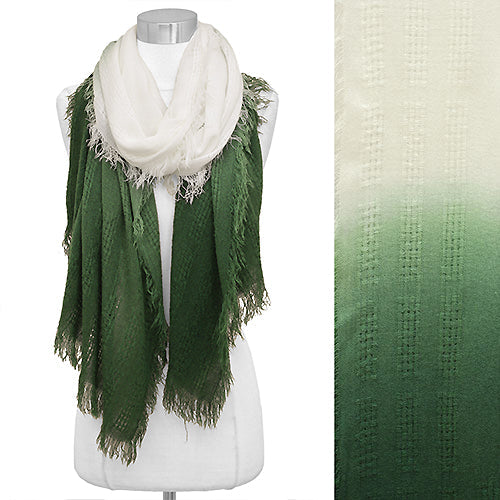 OMBRE WOVEN OBLONG SCARF WITH FRINGE