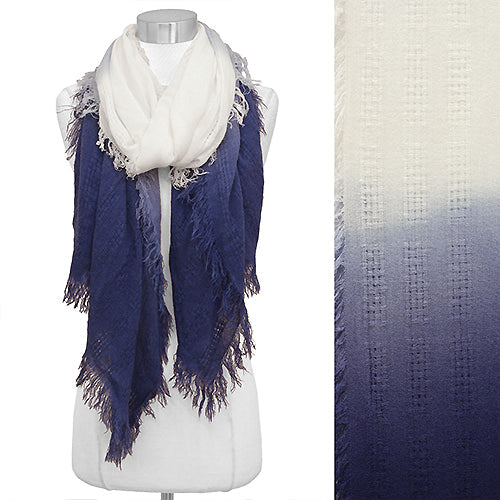 OMBRE WOVEN OBLONG SCARF WITH FRINGE