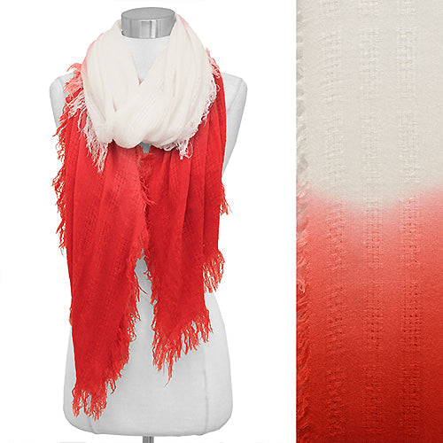 OMBRE WOVEN OBLONG SCARF WITH FRINGE