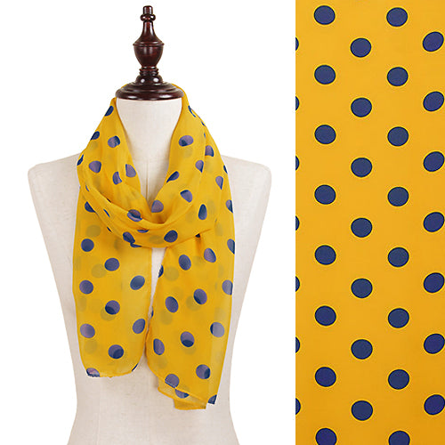 POLKA DOT CHIFFON OBLONG SCARF