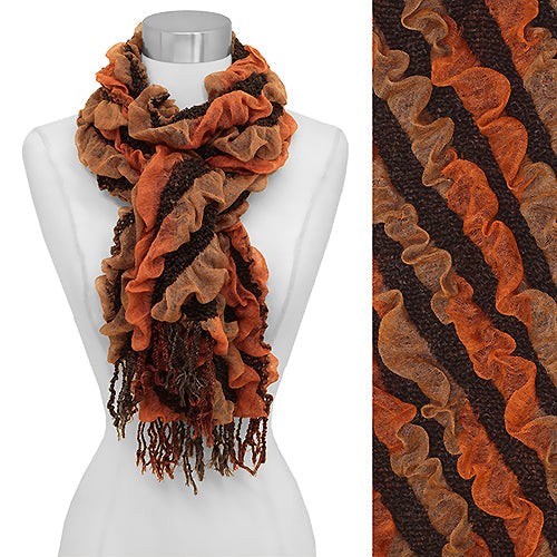 EMBOSSED STRIPES OBLONG SCARF