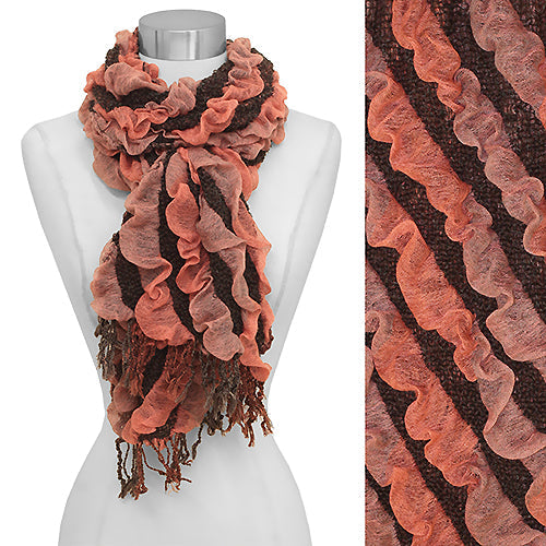 EMBOSSED STRIPES OBLONG SCARF