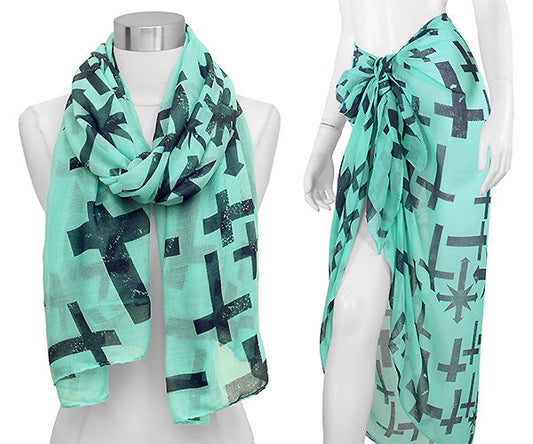 CROSS PRINT OBLONG SCARF