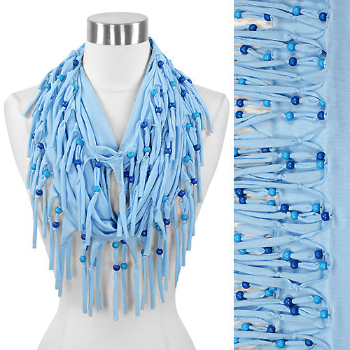 BEADED FRINGE JERSEY INFINITY