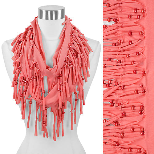 BEADED FRINGE JERSEY INFINITY