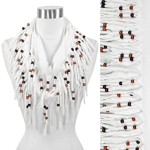 BEADED FRINGE JERSEY INFINITY