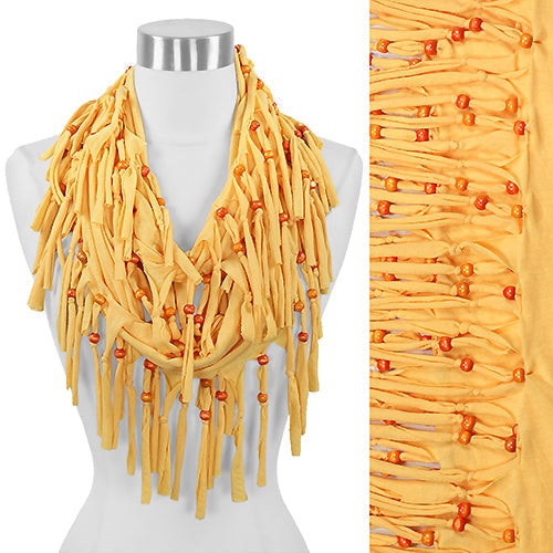 BEADED FRINGE JERSEY INFINITY