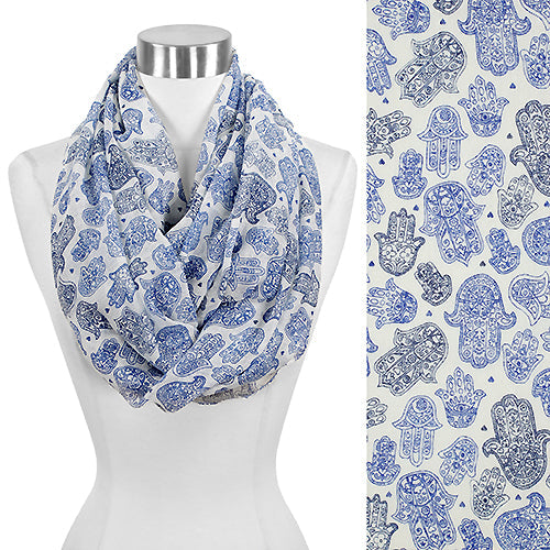 HAMSA PATTERN PRINT INFINITY SCARF