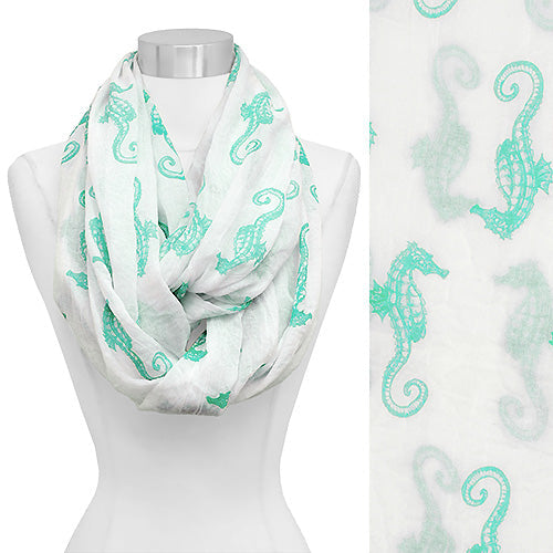 SEAHORSE PATTERN INFINITY SCARF