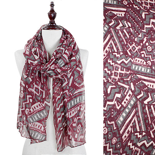 TRIBAL PRINT OBLONG SCARF