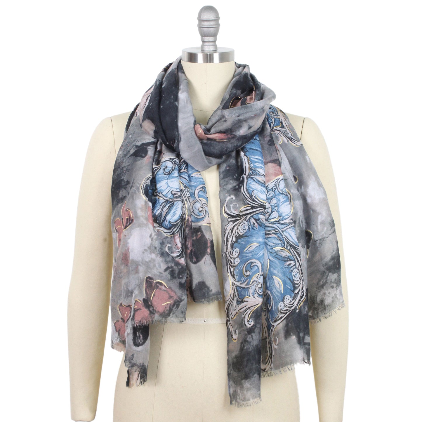 BUTTERFLY FOIL PRINT SCARF