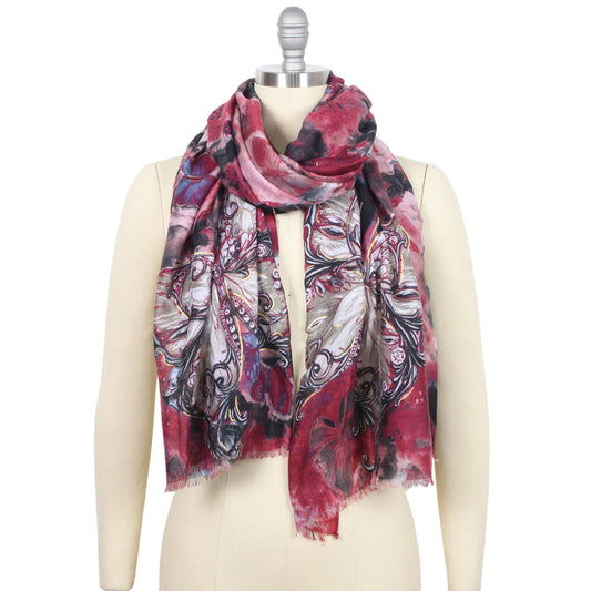 BUTTERFLY FOIL PRINT SCARF