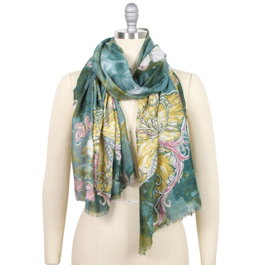 BUTTERFLY FOIL PRINT SCARF