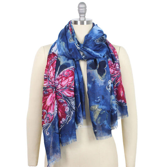 BUTTERFLY FOIL PRINT SCARF