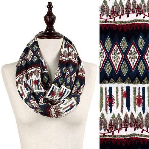 ETHNIC PATTERN JERSEY INFINITY SCARF