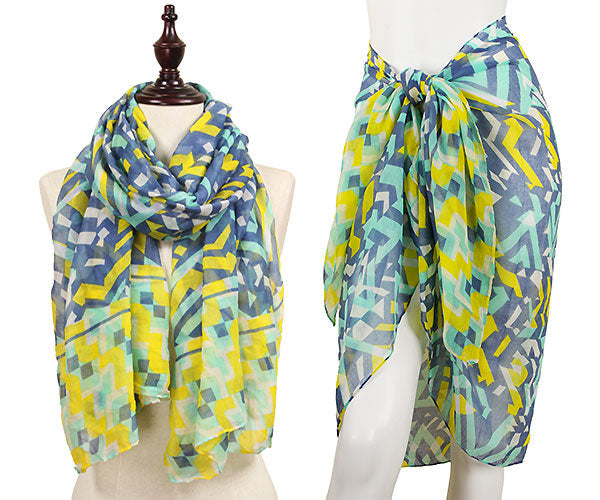 GEOMTRIC PATTERN OBOLONG SCARF