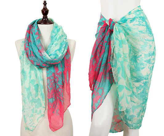 ABSTRACT FLOWER PRINT OBLONG SCARF