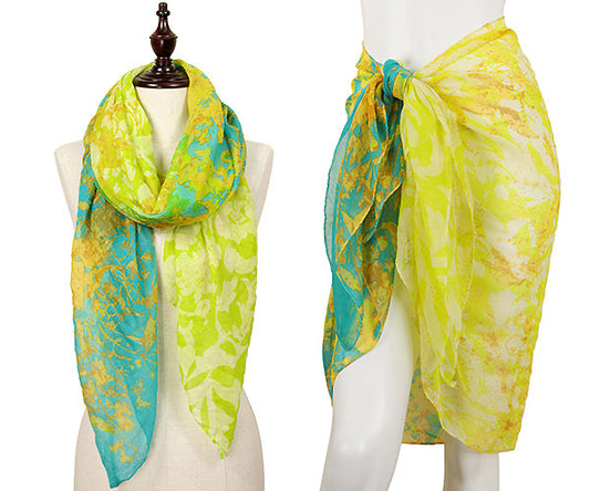 ABSTRACT FLOWER PRINT OBLONG SCARF