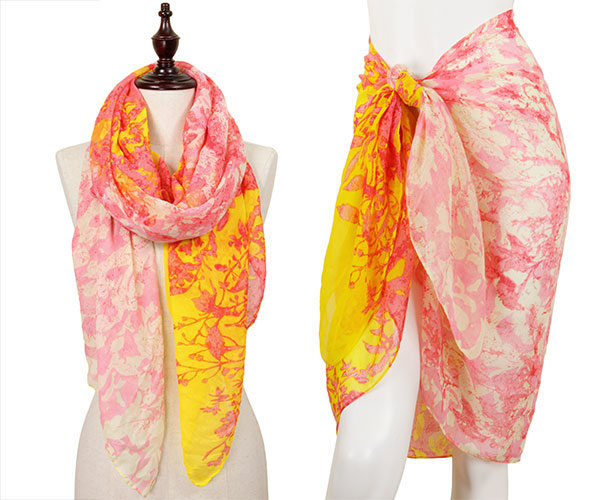 ABSTRACT FLOWER PRINT OBLONG SCARF