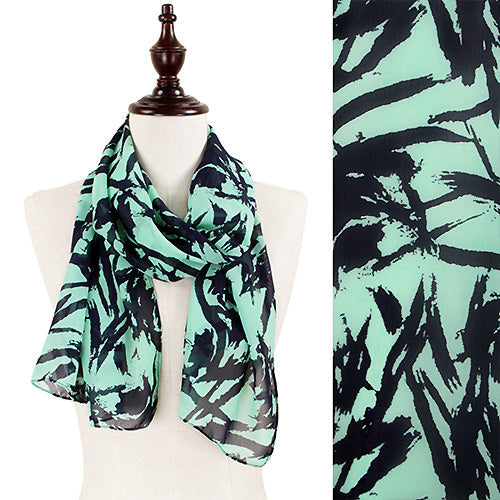 BRUSH STROKE CHIFFON OBLONG SCARF